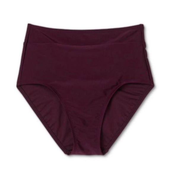 Kona Sol Women's Burgundy Wine High Waist Tummy Control Bottoms AGD03 Sz S NWT - Picture 9 of 14